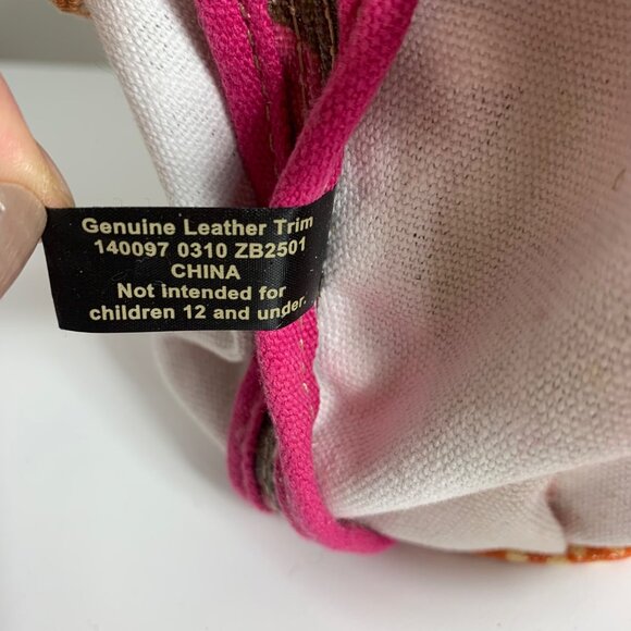 Fossil Multicolor Floral Coated Canvas Genuine Leather Trim Shoulder Bag Tote - Picture 3 of 13